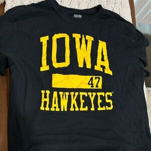 Women's Black and Yellow Iowa Hawkeyes Tee